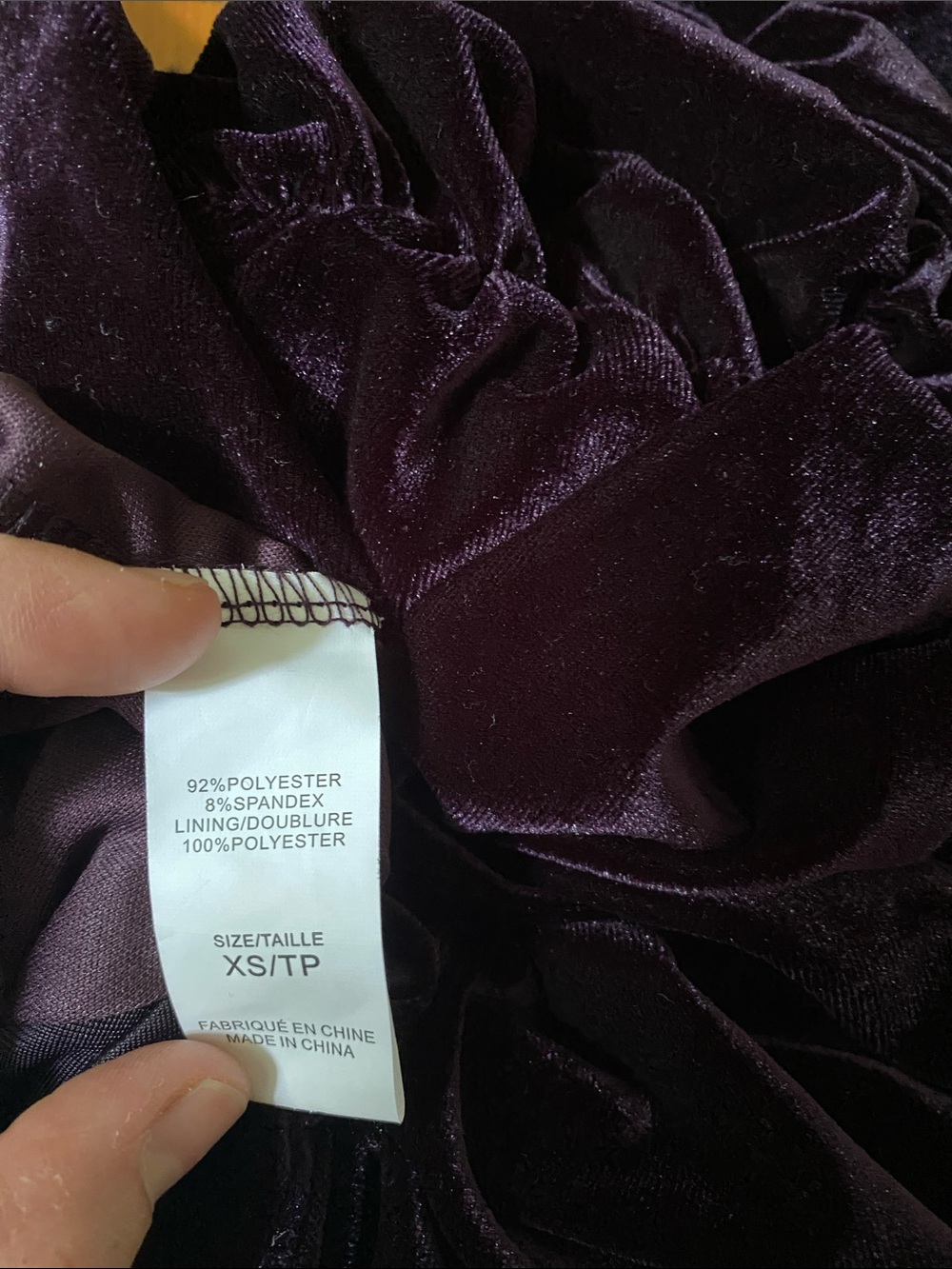 le chateau Deep Plum Velvet Ruched V-Neck Long Sleeve Dress - Picture 5 of 5